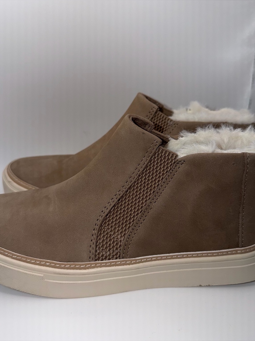 Toms women's Taupe Slip-On Fur-Lined Loafers -Size 7